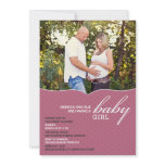 Baby Girl Shower Photo Flat Invitation