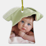 Baby Girl Tiny Tee Photo Ornament with Birth Stats