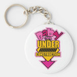 Baby Girl Under Construction Keychain