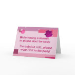 Baby Girl Wear Pink To The Party Shower Invitation cards
