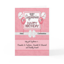 Baby Girl's 1st Birthday Sagittarius Zodiac Cards