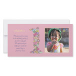 Baby Girls 1st Birthday Thank You Photo Card photo cards