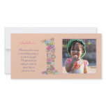 Baby Girls 1st Birthday Thank You Photo Card photo cards