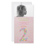 Baby Girls 2nd Birthday Party Photo Card Invite