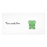 Baby green elephant photo card template