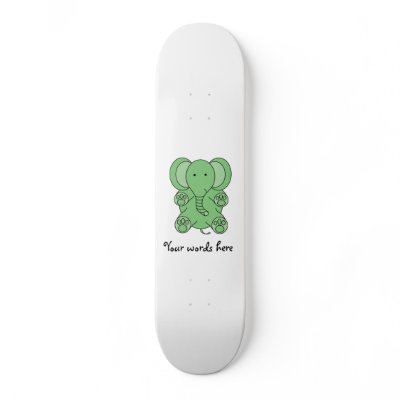 Baby green elephant custom skateboard by Brothergravydesigns