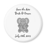 Baby grey elephant refrigerator magnet