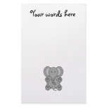 Baby grey elephant personalised stationery