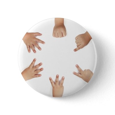 Baby Hands Pinback Button by VectorGraphics