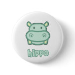 Baby Hippo Cartoon buttons