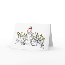 Baby in a field of flowers greeting card