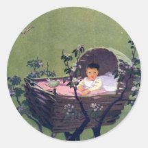 Baby in Cradle in Tree Lullaby Stickers