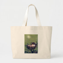 Baby in Cradle in Tree Lullaby Tote Bags