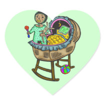 Baby In Crib With Toys