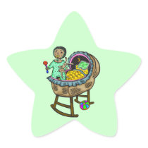 Baby In Crib With Toys