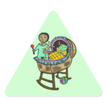 Baby In Crib With Toys