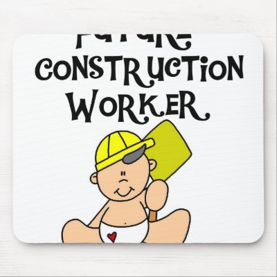 Baby in Hardhat Construction by toddlersplace