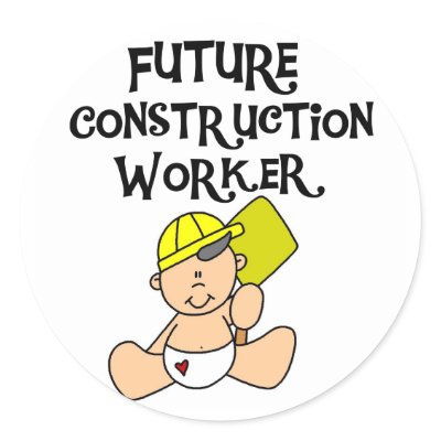 Baby in Hardhat Construction by toddlersplace