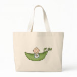 Baby in Pea Pod Blue Tote Bags