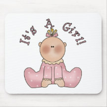 Baby in Sleeper It's a Girl Mousemats