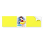 baby in water vector Cute girls Bumper Sticker