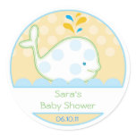 Baby Invitation or Favour Sticker - Baby Whale
