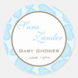 Baby Invitation or Favour Sticker - Blue