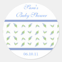 Baby Invitation or Favour Sticker - Rosebud