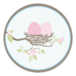 Baby Invitation or Favour Sticker - Twin Eggs
