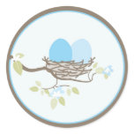 Baby Invitation or Favour Sticker - Twin Eggs