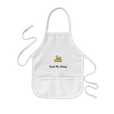 Baby Jesus Feeding His Sheep Aprons by churchhousestore
