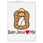 Baby Jesus Heart (Loves) Me Greeting Cards