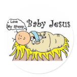 Baby Jesus In Manger Sticker