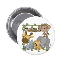 Baby Jungle Animals Tshirts and Gifts Pinback Buttons