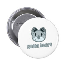 Baby Koala Bear Cartoon Pinback Button
