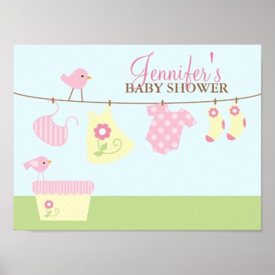 Baby Laundry Baby Shower Welcome Sign by heartlocked