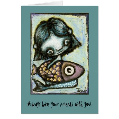 Baby mermaid with fish by Tanya Bond by tanyabond