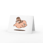 Baby Monkey (Going Backwards on a Pig) Card