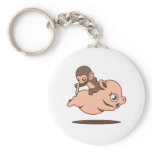 Baby Monkey (Going Backwards on a Pig) Key Chains