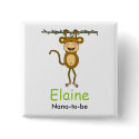 BABY MONKEY Hanging Monkey Personalised Button