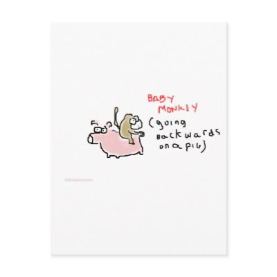 Baby Monkey (riding backwards on a pig) by rblitman
