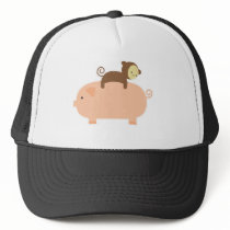 Baby Monkey Riding on a Pig