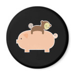Baby Monkey Riding on a Pig