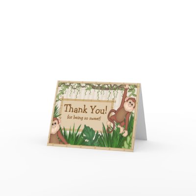 Baby Monkey Thank You Note Card by celebrateitinvites
