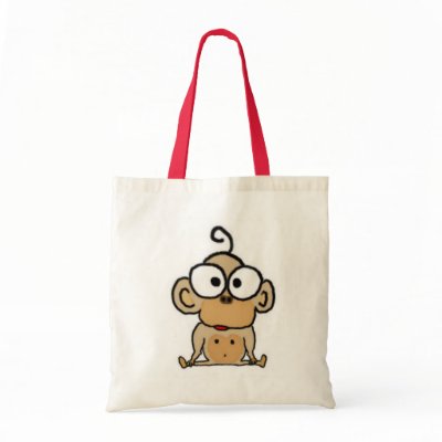 Baby Monkey Tote Bag by ticklemonkey