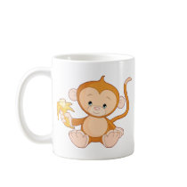 Baby Monkey with Banana Mugs