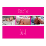 Baby monogram thank you, insert your photos post card