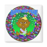 Baby New Year African Refrigerator Magnet