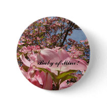 Baby of Mine! buttons Pink Dogwood Flowers Girls
