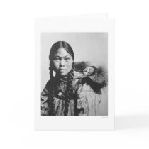 Baby On Eskimo Mum's Back 1906 Greeting Card